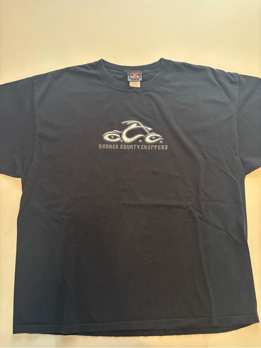 Vintage Orange county choppers motorcycle silver puff print shirt xxl